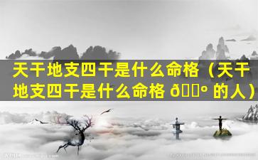 天干地支四干是什么命格（天干地支四干是什么命格 🐺 的人）